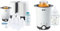 NUK First Choice+ Komplettes Fütterungsset Vario Express sterilisator, 4x babyflaschen, 1x Babyflaschensauger,Herz (neutral) 9 stück & Thermo 3 in 1 Flaschenwärmer, zum einfachen,1 Stück