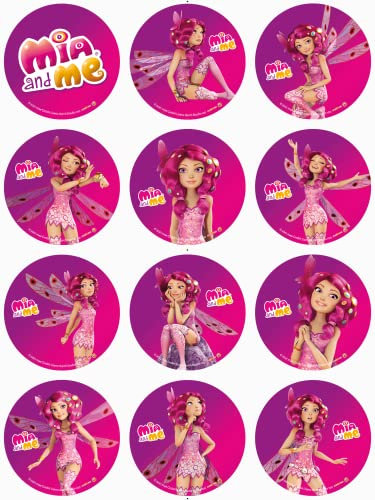 Bedruckte Oblaten - Mia and Me (3 - 6 cm Durchmesser) Rund auf Oblatenpapier oder Dekor-Plus Papier (Oblatenpapier, 6 cm x 12 Stück)