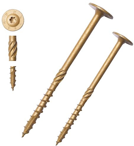 Holzschrauben 6x100mm, Torx-Profil, Holzbauschrauben 100Stck., Tellerkopfschrauben, Konstruktionsschrauben, Spanplattenschrauben, VG (C4) Anti-Korrosionsbeschichtung (6 x 100 mm (100 Stck))