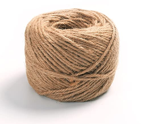 Cambaverd Natürliche Jute-Schnur, 3 mm, 4-lagig, für Bastelarbeiten, Geschenke, Verpackung, Dekoration, Bündeln, Garten, Verpackungsschnur, 60 m