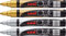 uni-ball - Fenster- & Kreidemarker UNI CHALK, 1,8-2,5 mm, Rundspitze (2x Silber + 2x Gold)