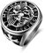 Dochais Edelstahl Siegelring Fingerring für Herren Damen, Heiliger Michael Christophorus Fingerring Saint Benedikt Ring (12, Schwarz)