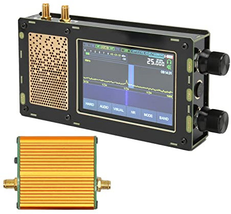 DSP SDR Radio Receiver, 50KHz-2GHz Malahit V3 DSP SDR Receiver Support USB Connection 3.5 Inch Touch Screen Shortwave Radio Receiver with Filter, 3600mAh Battery (DSP SDR V3 Host with Low Noise
