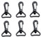 BAIWOAK Ganci a scatto in plastica, gancio girevole in plastica per cancello, gancio girevole girevole a scatto con fibbia per cinturino, Nero, 25mm/32mm/38mm/50mm