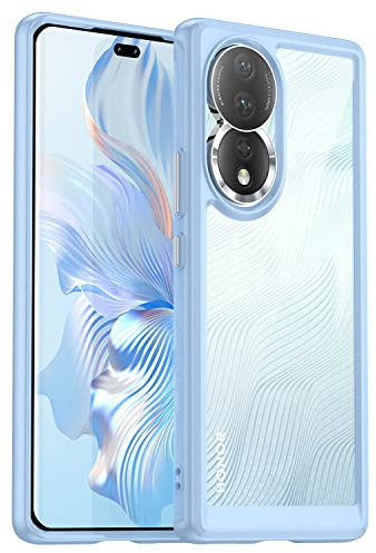 XINYEXIN Funda Transparente para Honor 90 5G Case, Anti-Amarillo Carcasa de Parachoques Antigolpes Respaldo Antiarañazos Caso - Azul
