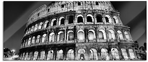 Pixxprint Glasbild Panorama, Wandbild aus Echtglas, Colosseum in Rom Italien Italy, 100x40 cm, inkl. Aufhängung und Abstandshalter