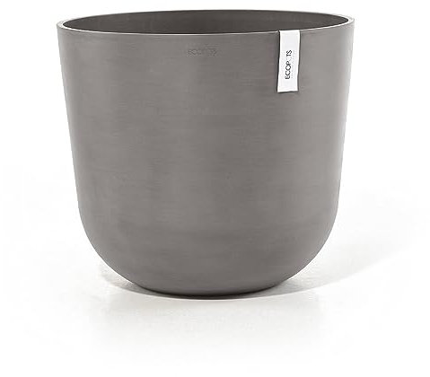 Ecopots Blumentopf Oslo Braun Grau - Durchmesser Ø 25 cm rund groß - Pflanzentopf aus Recycling Kunststoff - Übertopf modern für Indoor und Outdoor