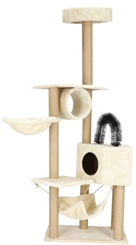 SPRINGOS Arbre à Chat avec hamac Plateformes maisonnette pour Chats Arc pour Chats 154 cm