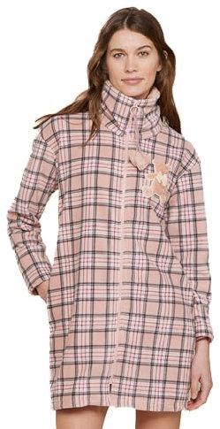 Noidinotte - Vestaglia donna micropile scots - L Rosa