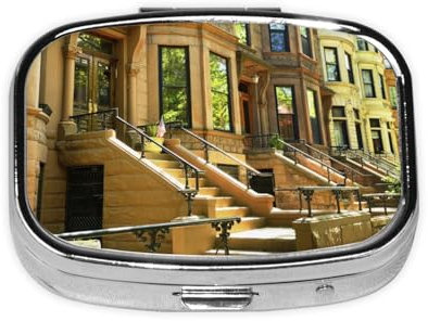 Pillendose aus Metall, mit 2 Fächern, für Geldbörse oder Tasche, Pillendose, Medizin, Vitamine, einzigartiges Geschenk