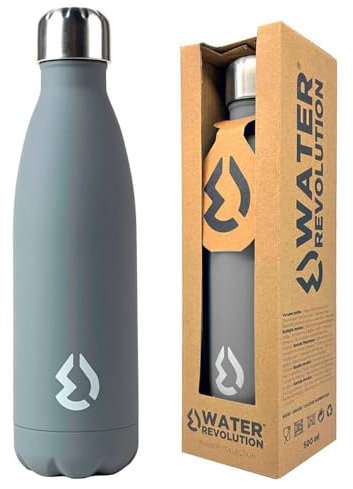 water revolution Botella Gris 500ml, Juventud Unisex, Multicolor (Multicolor), Talla Única