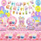 Obussgar Milch Tee Geburtstagsparty-Dekorationen - Bubble Tea Partyzubehör umfassen Banner, Kuchenaufsatz, Teller, Tassen, Servietten, Luftballons, Tischdecke für Bubble Milk Tea Party - Serves 20