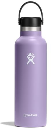 Hydro Flask - Water Bottle 621 ml (21 oz) - Vacuum Insulated Stainless Steel Water Bottle with Leak Proof Flex Cap and Powder Coat - Standard Mouth - Moonshadow