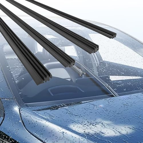 4 Pièces Caoutchouc Essuie Glace,Essuie Glace Avant,Lame Essuie Glace,Balai Essuie Glace,Caoutchouc Essuie Glace Universel,Compatible Avec Tous Les Essuie-Glaces,Découpable (800mm)