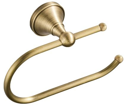 Celbon Porte-papier toilette mural en laiton vieilli pour salle de bain ou cuisine - Bronze brossé - 17 cm de profondeur