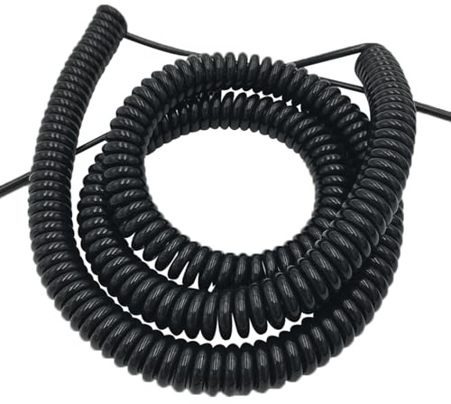SFQEVHRZ Telescopic Wire Spiral Cable，Spring Cable， 2 Core Power Cord Tensile Wire 0.75mm square Spring Spiral Cable 3 Core 4 Core 1.5mm 0.3mm 2.5mm(Stretch 4 meter)