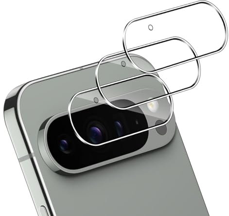 Locofun Pellicola Fotocamera per Google Pixel 9 Pro 5G, 3 Pezzi Camera Protezione Vetro Temperato Lente Pellicola, Anti Graffio, Durezza 9H, Senza Bolle-Trasparente