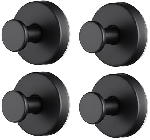Mynoozi 4 ganchos para toallas de baño, soporte con ventosa al vacío, acero inoxidable 304 resistente, colgador de puerta que se adhiere a la ventana, pared lisa, ducha, cocina, baño, toalla,