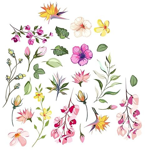 1 Blatt Muster Wandaufkleber Ornamente Pflanzen Dekoraufkleber Heimdekoration Natürliche Wanddekorationen Blumen Wandaufkleber Natürliche Wanddekorationen Kreative WHAMVOX