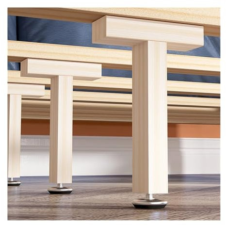 MOHUIED Massivholz Bettbrett Stützrahmen Betthalterung Verstärker Bett Reihe Skelett Stützstange Balken Stützfuß StüTzbein FüR Bettrahmen(15CM)