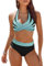 AI'MAGE Damen Bikini Set Sexy Triangel Badeanzug Strand Ties Zweiteiliger Bademode Bikinihose Swimsuit, Blau, XXL