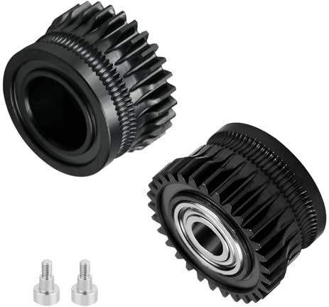 K1 Extruder Gear Kit Schwarz Vernickelt Gehärteter Stahl Filamentantrieb Extruder Zahnrad Compatible with Creality K1/K1 Max/K1C/Ender 3 V3/Ender 3 V3 Plus 3D Drucker (2 PCS)