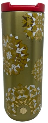 STARBUCKS Tazza in acciaio inox isolata riutilizzabile per le festività natalizie Gold Edition