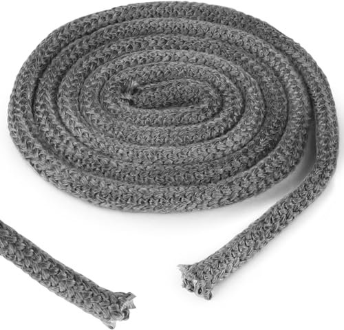 LALAGO 1 pieza Φ 16mm x 2,5m Cuerda de Sellado de Fibra de Vídrio, Junta para Estufa de Leña Cordón Chimenea, Flintronic Junta Refractaria Cinta Ignífuga para Estufa, Chimenea, Horno, Caldera