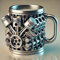 Tasse de Café en Moteur de Voiture, Tasses en Moteur V6 / V8, Tasses à Café PersonnaliséEs avec PoignéEs, Grande Tasse d'eau pour Café, Thé, Cacao Chaud, Lait V6