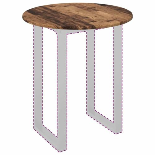 vidaXL Table Top Old wood 60 x 60 x 1.5 cm Engineered Wood, A Stylish, Round Garden Table Top for Outdoor Dining, Modern Terrace Furniture, Durable Engineered Wood Design Surface