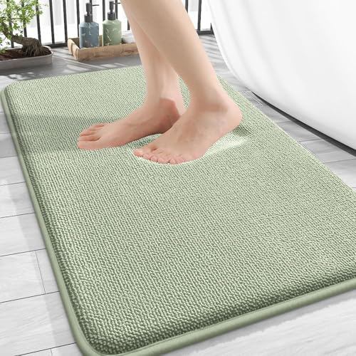 Homaxy Memoryschaum Badezimmerteppich Weich Badematte rutschfest Waschbar Dick Badteppich Saugfähig Badvorleger Bad Teppich Duschvorleger für Badezimmer - 40x60 cm, Salbeigrün