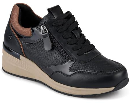 Pavers Womens Platform Lace-Up Trainers with Side Zip | Autumn Winter Collection