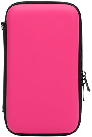 Yinhing Étui de Transport pour 2DS LL XL 3DS, Pochette de Voyage à Coque Rigide avec 8 Emplacements pour Cartouches de Jeu, Extérieur en PU pour Nouvelle Console XL 3DS et Accessoires (Pink)