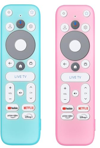 WKOLF Juego de 2 fundas de silicona para mando a distancia Thomson Google TV Go Cast 150 Live TV R-R-OHS-C314 (silicona, azul y rosa)