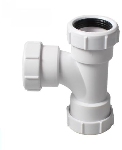 Violiica Raccordo a T in PVC da 40 mm, per tubi di drenaggio, in plastica bianca, raccordo a tre vie con guarnizioni a prova di perdite, installazione rapida, senza colla necessaria