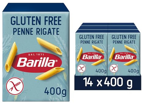 Barilla Gluten Free Penne Pasta – Authentic Italian Short Cut Pasta Made with Corn & Rice – Bulk Pack of 14 x 400g packs