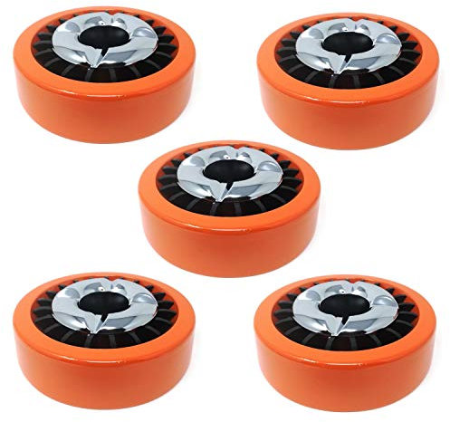 Starlet24 Gluttöter Aschenbecher für draußen Windaschenbecher Metall Ascher Ashtray stabil rund flach (5X Orange)