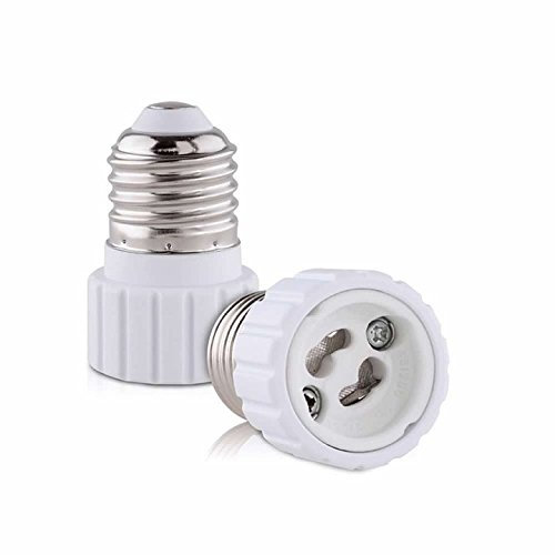KAIBSEN E27 Stecker zu GU10 Buchse Adapter E27 Edison zu GU10 Sockel Schraube Sockel Konverter Adapter, x2 pcs