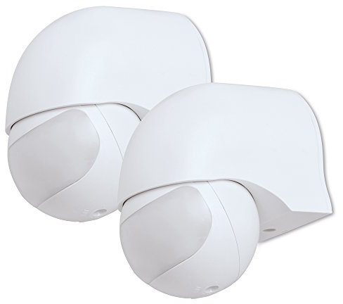 sonero IMS010 Infrarot-Bewegungsmelder - Innen- / Außenmontage, Schutzklasse: IP44, 180° / 12m Arbeitsfeld, weiß (2er- Set)