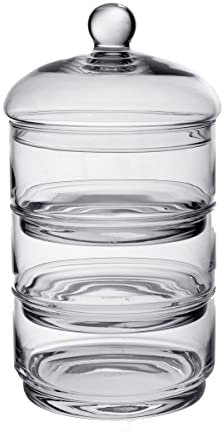 CRISTALICA Keksdose Bonboniere Vorratsglas 3 Etagen Spring 37cm klar stapelbar