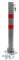 Wiltec Parkpfosten 705 x 75 mm, Parkplatzsperre klappbar rund, Absperrpfosten aus Stahl, Parkpfosten, Poller