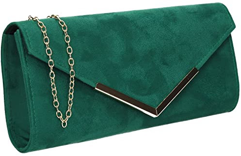 SwankySwans Women's Leona Clutch Bag, Green, One Size