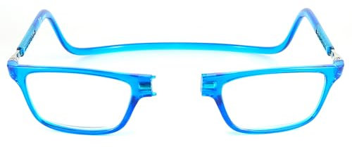 NEW VISION Lesebrille mit Magnetverschluss, Lesebrillen, Bequem Magnetverschluss Vorne, Reading Glasses NV2904, Lesehilfe für Damen Herren(Blau, 3.5)