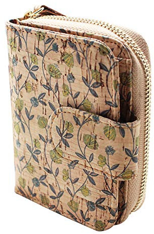boshiho Femmes Liège Porte - Monnaie Vegan Wallet Ultra Slim Zip Design avec Porte - Cartes Coin Pocket Wallet Eco Vegan Gift