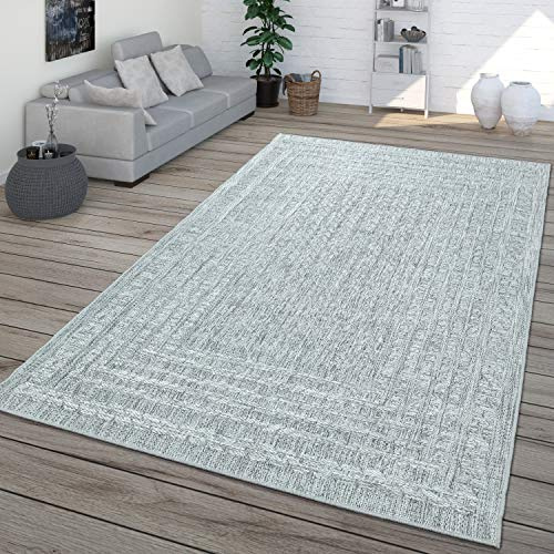 TT Home In- & Outdoor-Teppich, Flachgewebe Mit Skandi-Design Und Sisal-Optik In Grau, Größe:160x230 cm