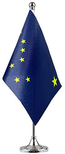 GentleGirl. USA Alaska State Flag Alaskan AK Flagge, kleine Mini Alaska State Flag Desk Flag Stick Office Table Flag on Stand Base, US Festival Events Celebration Decoration,Desk Home Decoration