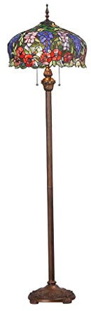 ACMHNC 16 Pouces Tiffany Lampadaire Dragonfly, Lampadaire Salon Dimmable avec Abat-Jour En Vitrail, E27 *2 Lampe Sur Pied Vintage Lampe de Sol Retro Pour Canapé Salon Chambre Café