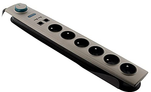Multiprise parafoudre 6 Prises 16A avec Interrupteur+ USB RJ11 - Otio