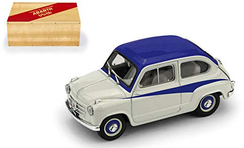 Fiat 600 Abarth 750 1956 Hellgrau/Dach und Blau 1:43 - Brumm - Wettkampfauto - Die Cast - Modellauto