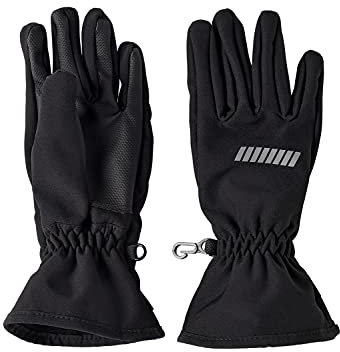 NAME IT Kinder Softshell Handschuhe 8000m Wassersäule NKNALFA Schwarz (Black., 7-9 Jahre)